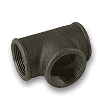Black Malleable 25mm MI Tee Banded 130