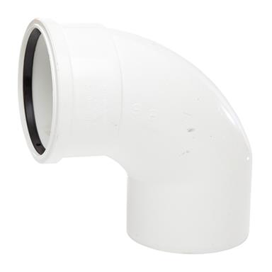 SB409 110MM POLYPIPE 92 DEGREE SINGLE SOCKET / SPIGOT BEND WHITE