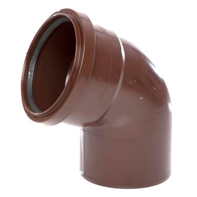 SB411 110MM POLYPIPE 112 DEGREE SINGLE SOCKET BEND BROWN