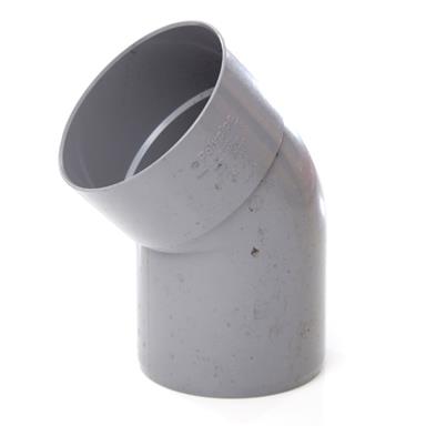 POLYPIPE Solvent Soil and Vent 110mm Offset Bend 135Deg Single Socket, Grey, SB404G