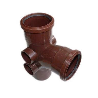 ST414 110MM POLYPIPE 92 DEGREE 4 BOSS BRANCH BROWN