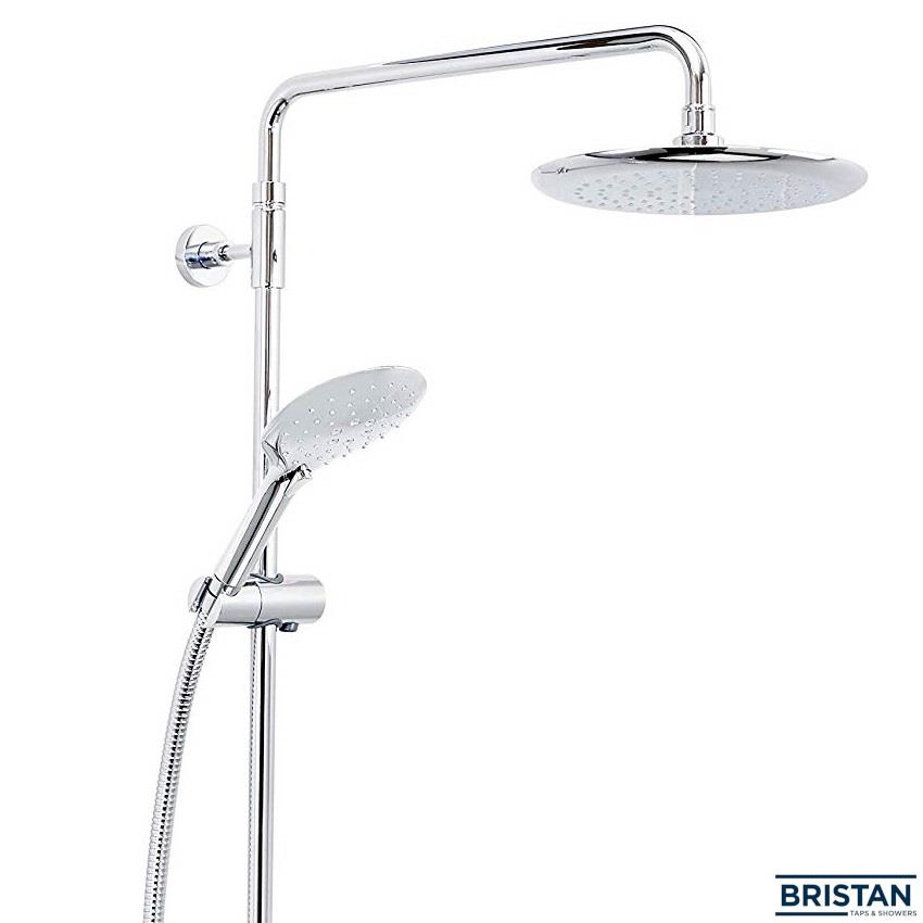 BRISTAN Carre Thermostatic Bar Shower System, 2 Outlets, Chrome, CR SHXDIVFF C - Plumbing For Less
